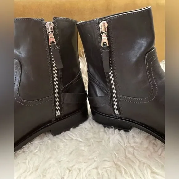 NWT Rag & Bone Oliver Leather Boot Zippers Black 39 (9) - Picture 4 of 10